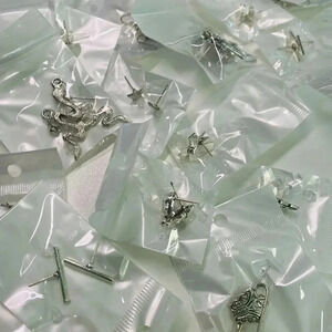 5 Pairs Random Mystery Silver Tone Earrings NEW